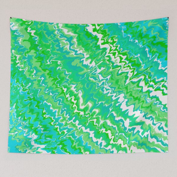 Item preview, Modern Liquid Swirl Abstract Pattern Vibrant Pastel Turquoise, Green, Blue Tones and Green Tones Multicolor Design designed and sold by theprintedclub.