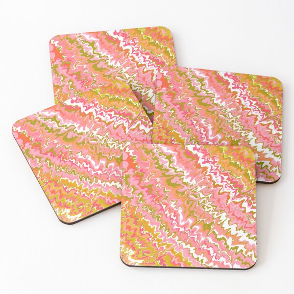 Item preview, Modern Liquid Swirl Abstract Pattern Vibrant Pastel Orange and Pink, Pink Tones, Green Tones and Orange Tones Multicolor Design designed and sold by theprintedclub.