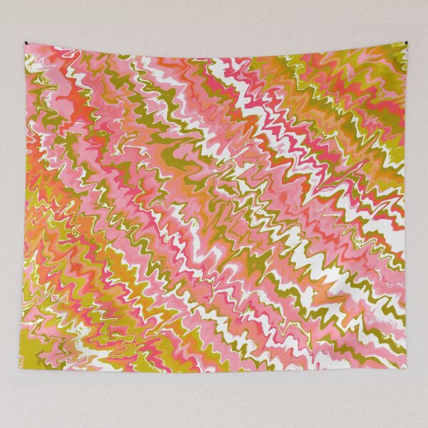 Item preview, Modern Liquid Swirl Abstract Pattern Vibrant Pastel Orange and Pink, Pink Tones, Green Tones and Orange Tones Multicolor Design designed and sold by theprintedclub.