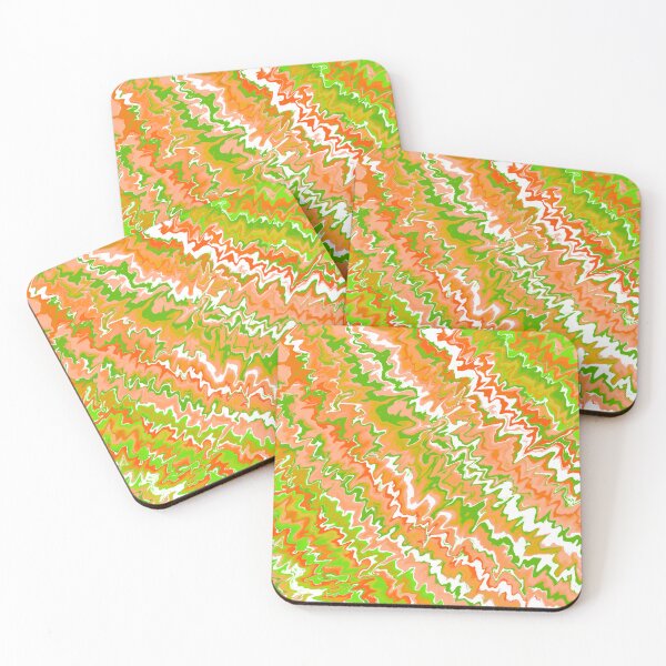 Item preview, Modern Liquid Swirl Abstract Pattern Vibrant Pastel Orange, Green and Yellow, Green Tones, Yellow Tones and Orange Tones Multicolor Design designed and sold by theprintedclub.
