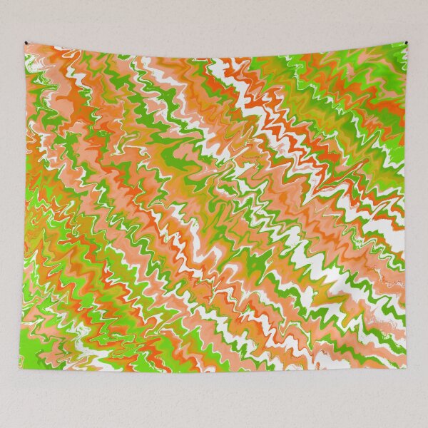 Item preview, Modern Liquid Swirl Abstract Pattern Vibrant Pastel Orange, Green and Yellow, Green Tones, Yellow Tones and Orange Tones Multicolor Design designed and sold by theprintedclub.