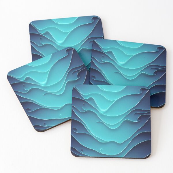 Item preview, Blue shiny waves abstract pattern designed and sold by AppleElf.