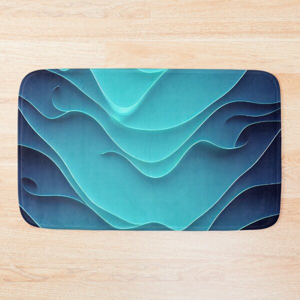 Item preview, Blue shiny waves abstract pattern designed and sold by AppleElf.