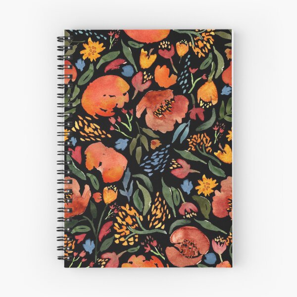 Item preview, floral watercolor on black designed and sold by Laura Wright.