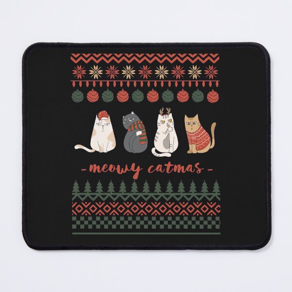 Item preview, Meowy Catmas Merry Christmas Ugly Sweater with angry cats designed and sold by facePale.