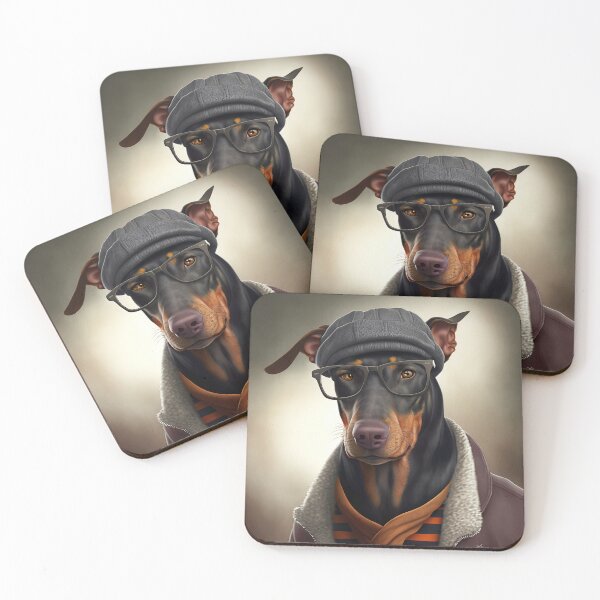 Artikelvorschau, Dobermann-hipster-hund entworfen und verkauft von Valro.