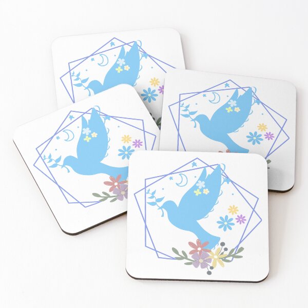 Item preview, Dove in blue flowers designed and sold by arozdesign.