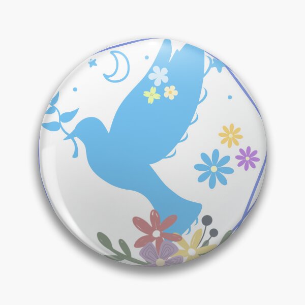 Item preview, Dove in blue flowers designed and sold by arozdesign.