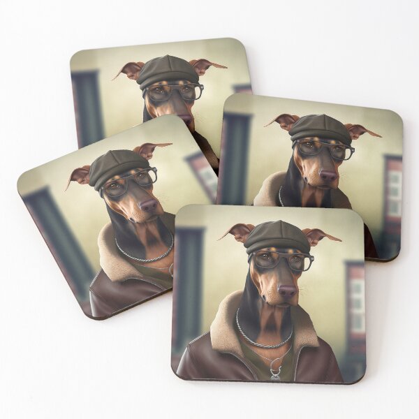 Artikelvorschau, Dobermann-hipster-hund entworfen und verkauft von Valro.