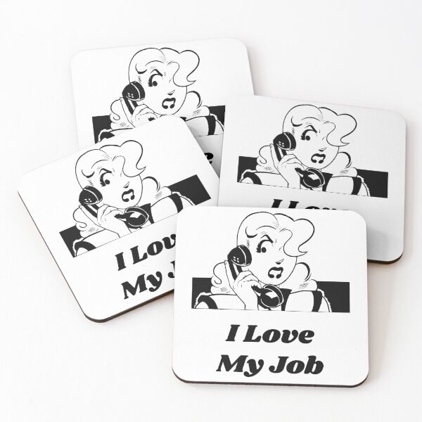 Item preview, 'I Love My Job' Angry Woman Design - Retro Illustration Design for T-shirts, mugs, phone cases and other accessories designed and sold by Ridiculam Toga.