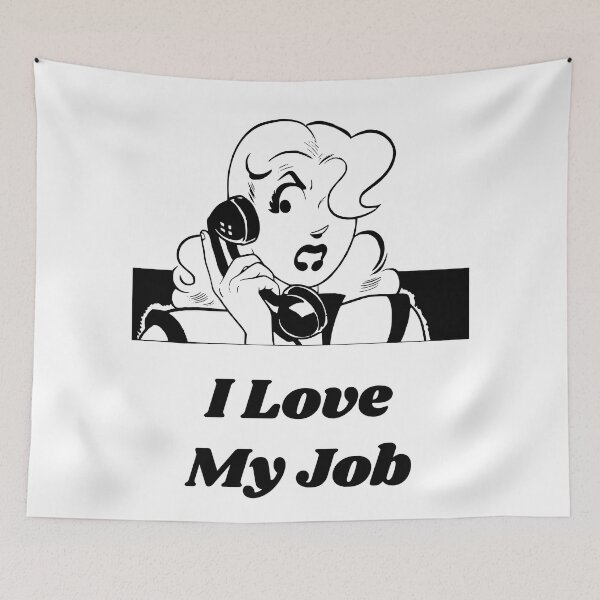 Item preview, 'I Love My Job' Angry Woman Design - Retro Illustration Design for T-shirts, mugs, phone cases and other accessories designed and sold by Ridiculam Toga.