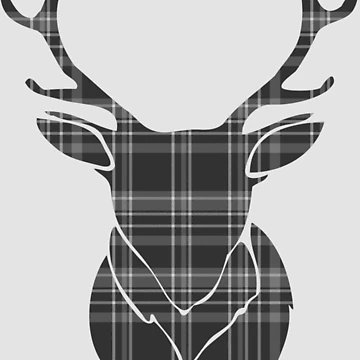 Artwork thumbnail, Rustic Tartan Pattern Stags Head by Ricaso