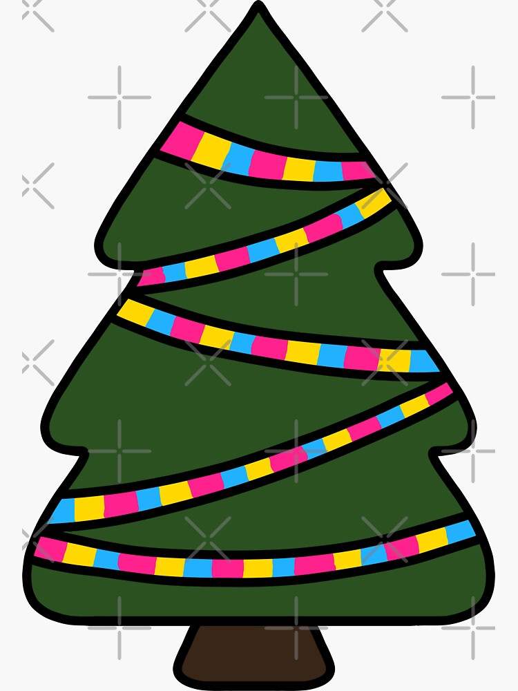 Pansexual Tree Pan Pride Christmas Holiday  Sticker for Sale by