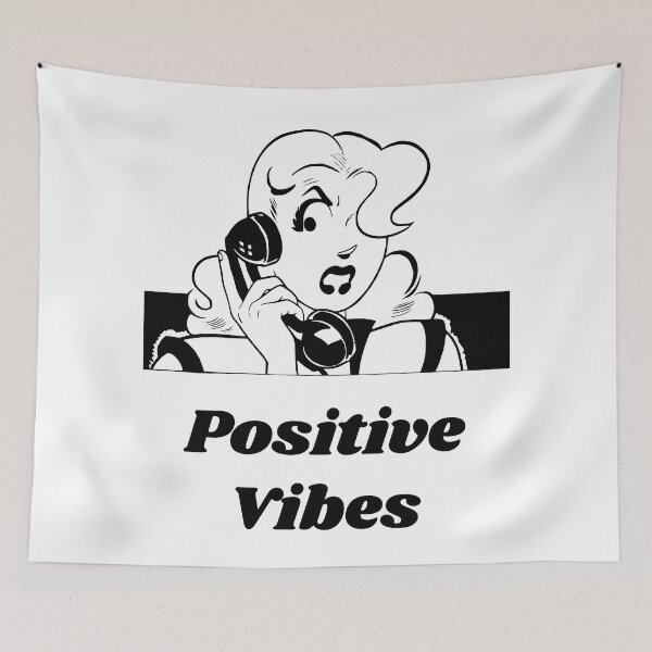 Item preview, 'Positive vibes' Angry Woman Design - Retro Illustration Design for T-shirts, mugs, phone cases and other accessories designed and sold by Ridiculam Toga.