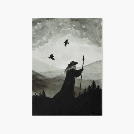 Odin, Huginn and Muninn. Art Board Print
