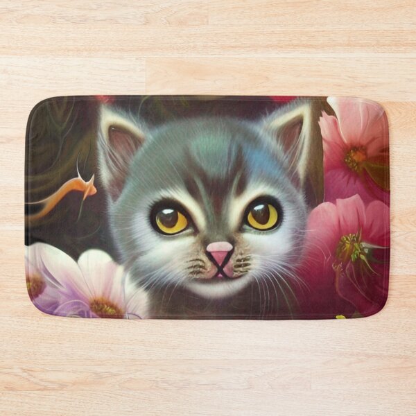 Item preview, Kitty dreamy adorable Portrait in Magic Floral Garden designed and sold by BluedarkArt.