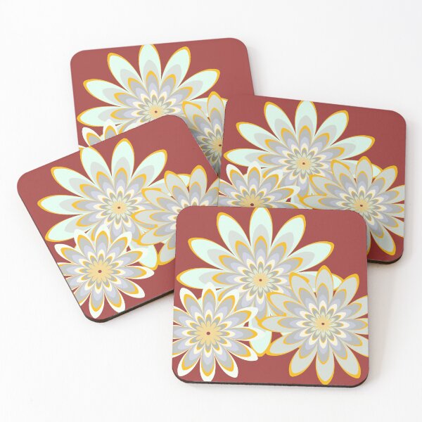 Item preview, floral pattern white flowers red designed and sold by Bakkia.