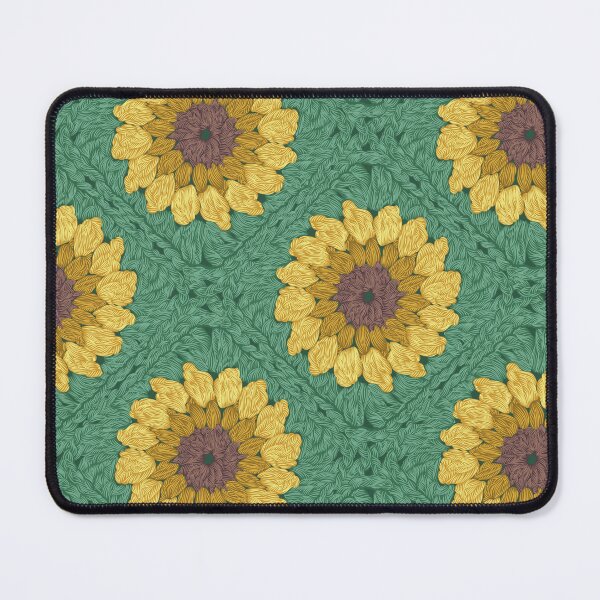 Item preview, Sunflower granny squares // green background yellow and brown crochet flowers designed and sold by SelmaCardoso.