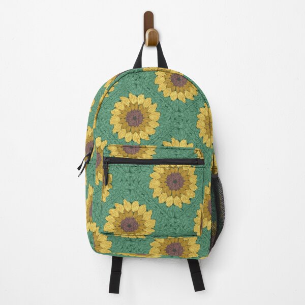 Item preview, Sunflower granny squares // green background yellow and brown crochet flowers designed and sold by SelmaCardoso.