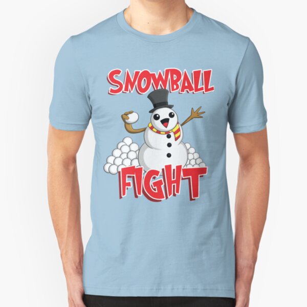 Snowball Fight Funny Christmas T-Shirt Slim Fit T-Shirt