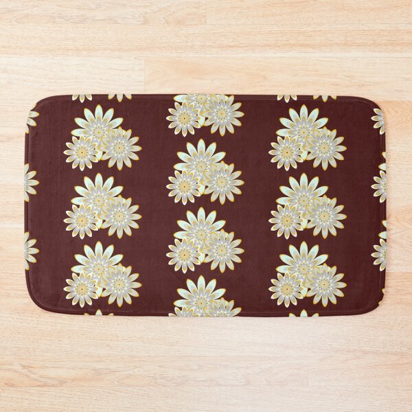 Item preview, floral pattern white flowers brown designed and sold by Bakkia.