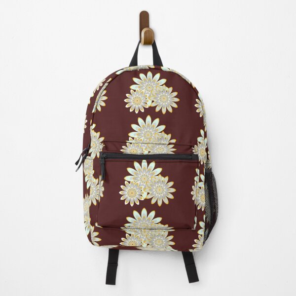 Item preview, floral pattern white flowers brown designed and sold by Bakkia.