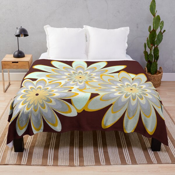 Item preview, floral pattern white flowers brown designed and sold by Bakkia.