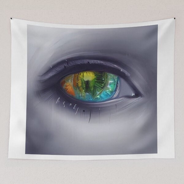 Item preview, green eye painting designed and sold by SinghVillasra.