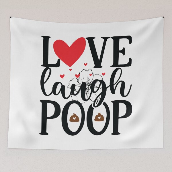 Item preview, Live Laugh Poop - Funny Black & white simple font - meme ironic satire  designed and sold by sweary12.