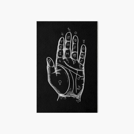 Palmistry in black Art Board Print