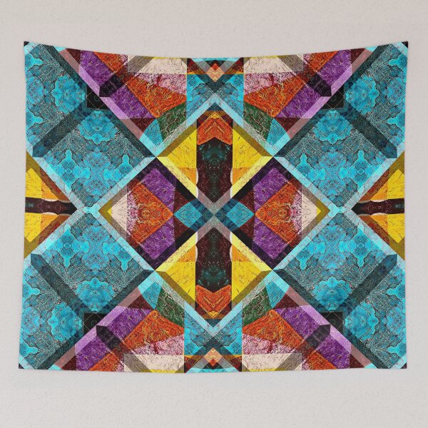 Item preview,  POWERFUL LUMINOUS RADIAL COSMIC LABYRINTH PATCHWORK -  SPIRITUAL AWAKENING CUBIC GEOMETRIC ART PATTERN IN DEEP* designed and sold by Ralek.