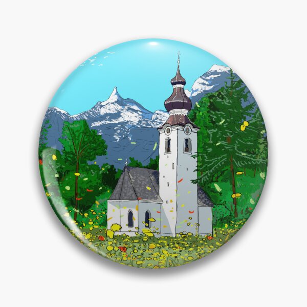 Item preview, Gnadenwald Innsbruck Austria Landscape Illustration designed and sold by Wall-Art-Sketch.