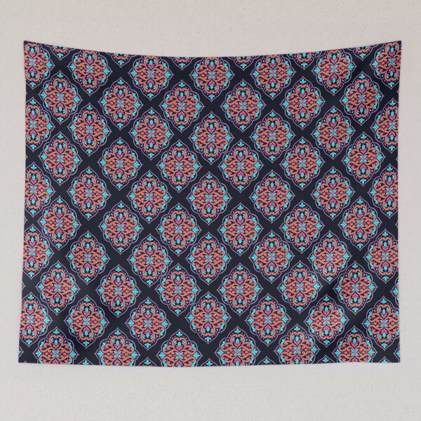 Item preview, A Rich Persian Style Pattern Design on Dark Blue Background designed and sold by deepakrode7.