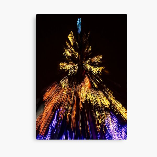 Abstract Christmas lights background at night Canvas Print