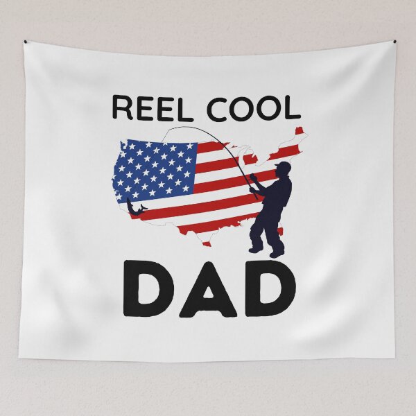 Artikelvorschau, Vintage USA-Flagge zum Vatertag, Angelrolle, cool – lustiger Spruch entworfen und verkauft von BopleDesigns.