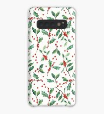 Christmas Holly Pattern Case/Skin for Samsung Galaxy