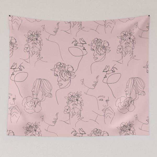 Item preview, Faces of women with flowers No. 3 rose designed and sold by Emma Kunz.