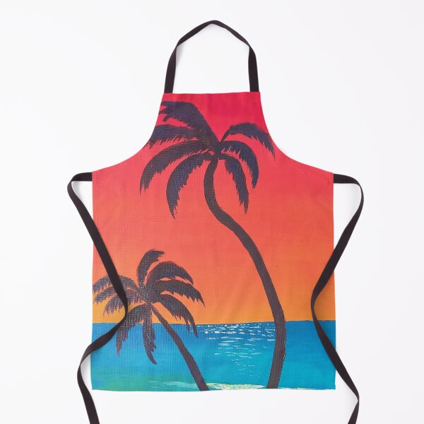 Artikelvorschau, Strandleben mit Palmen, Wellen und Sonnenuntergang entworfen und verkauft von artshop77.