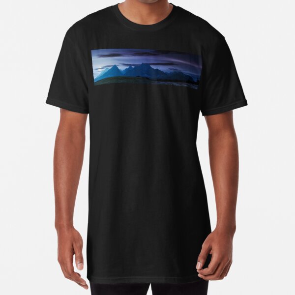 rural fields near Tatra Mountains at night Long T-Shirt
