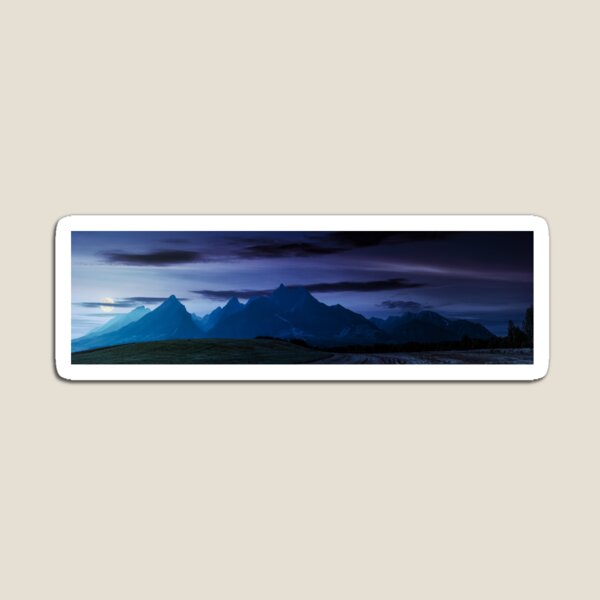 rural fields near Tatra Mountains at night Magnet