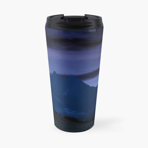 rural fields near Tatra Mountains at night Travel Mug