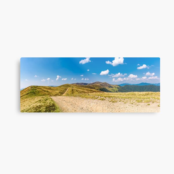 panoramic view of path through the mountain ridge Metal Print