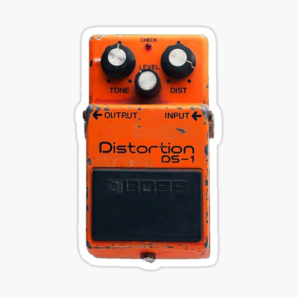 "Distortion pedal Ds output input volume on one guitar instrument band