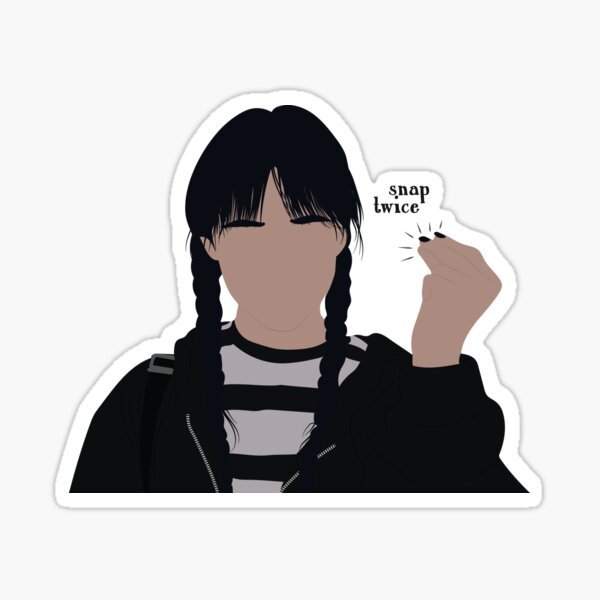 snap twice, wednesday addams Sticker