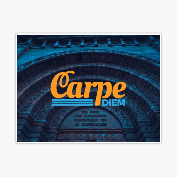 Carpe diem wallpaper Sticker for Sale by fashionbrands1