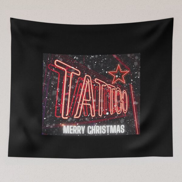 Item preview, Neon tattoo. Merry Christmas tattoo. Red Neon Tattoo. designed and sold by Vantrip.