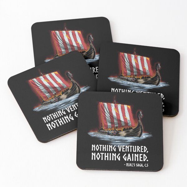 Item preview, Norse Paganism Proverb - Nothing ventured, nothing gained - Viking Longship designed and sold by Styrman.