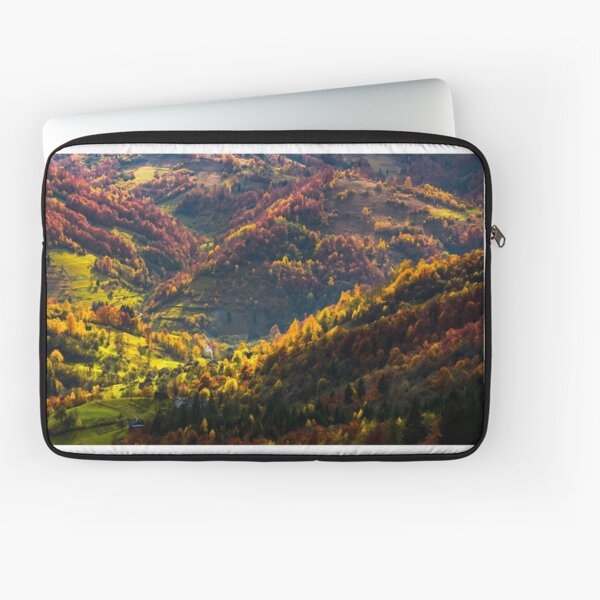 village in a valley down the hill among forest Laptop Sleeve