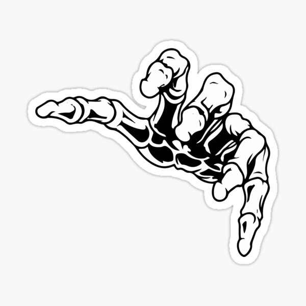 Skeletts Hand bittet um Hilfe Sticker