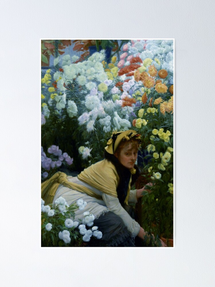 Vintage James Tissot 1872 Chrysanthemums Poster